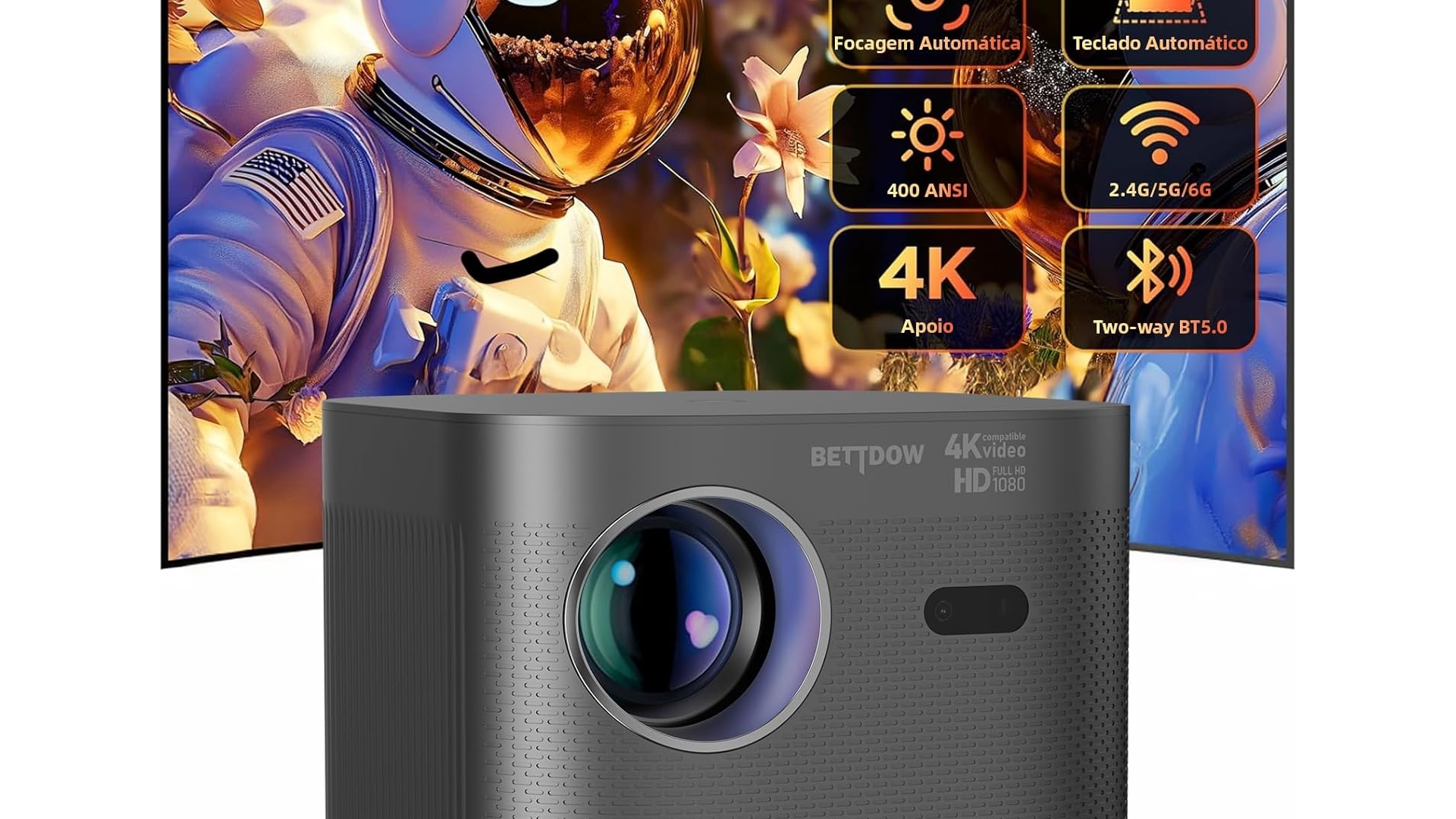 Projetor Bettdow 4K com 25% de Desconto na Amazon – Veja a Oferta