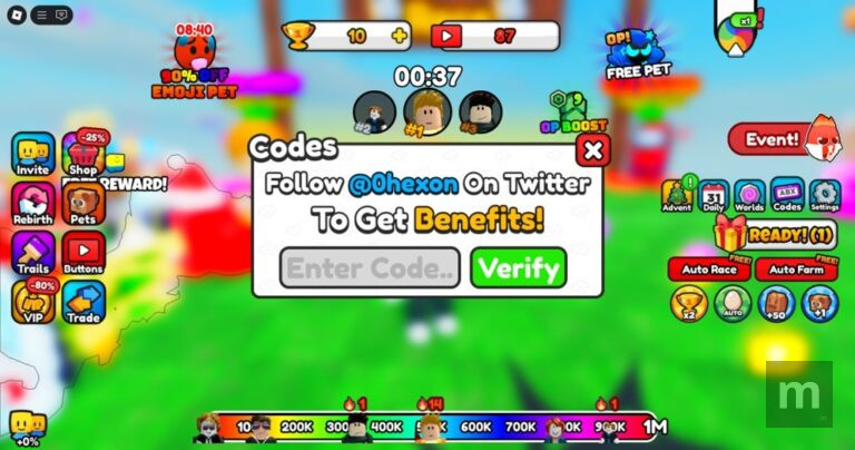 YouTube Race Simulator Codes: novos códigos atualizados de outubro de 2025