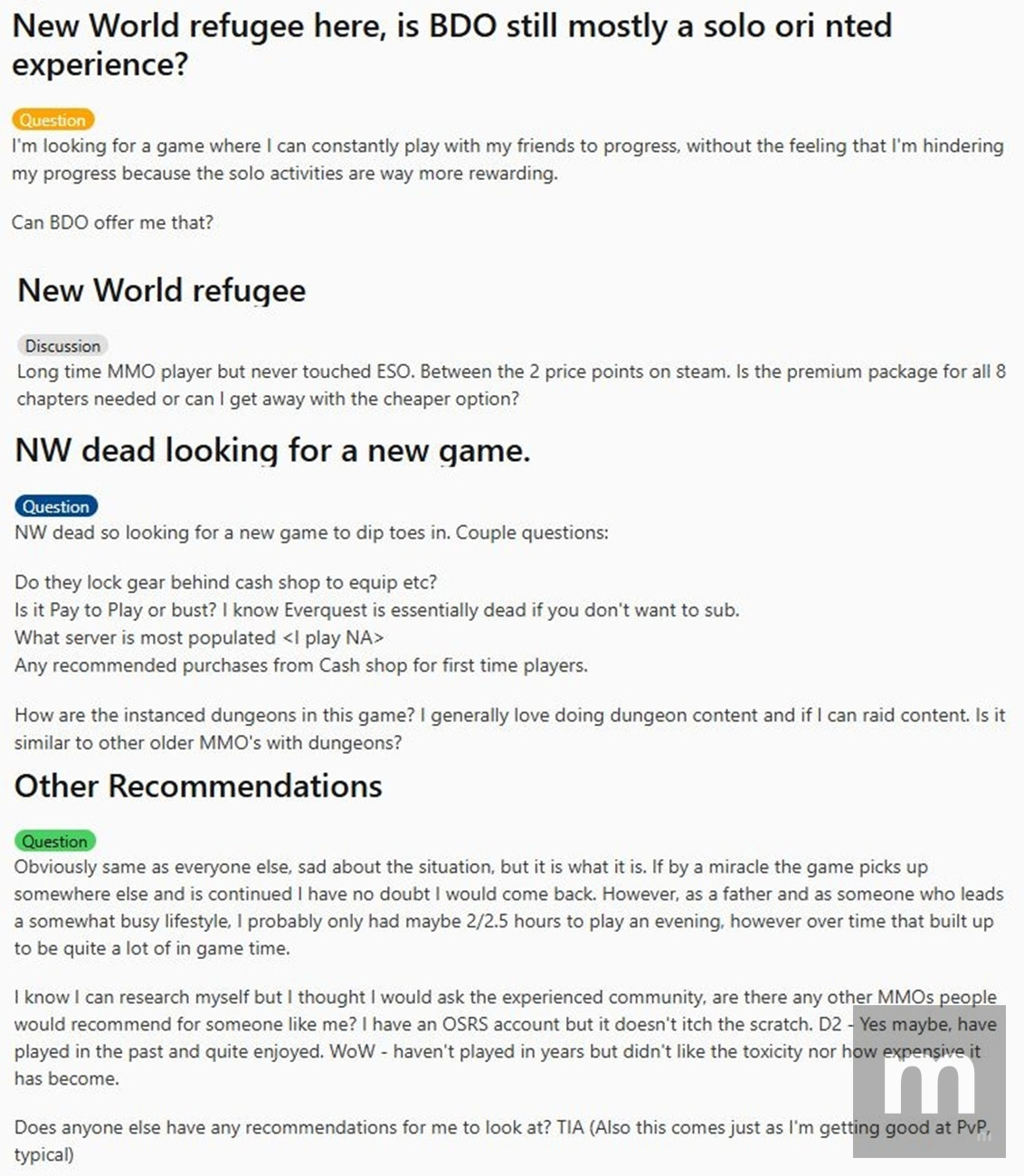 New World busca novos horizontes com jogadores em busca de um novo MMO gratuito