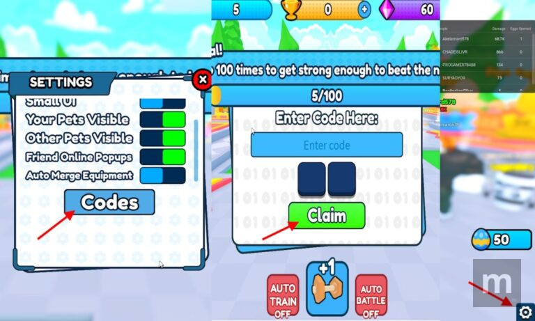 Gym Showdown Simulator Codes: novos códigos atualizados para outubro de 2025