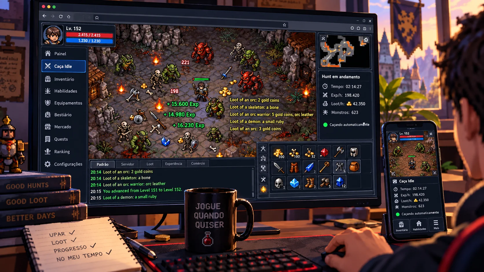 Melhor Tibia Idle: 3 opções para evoluir mesmo longe do PC